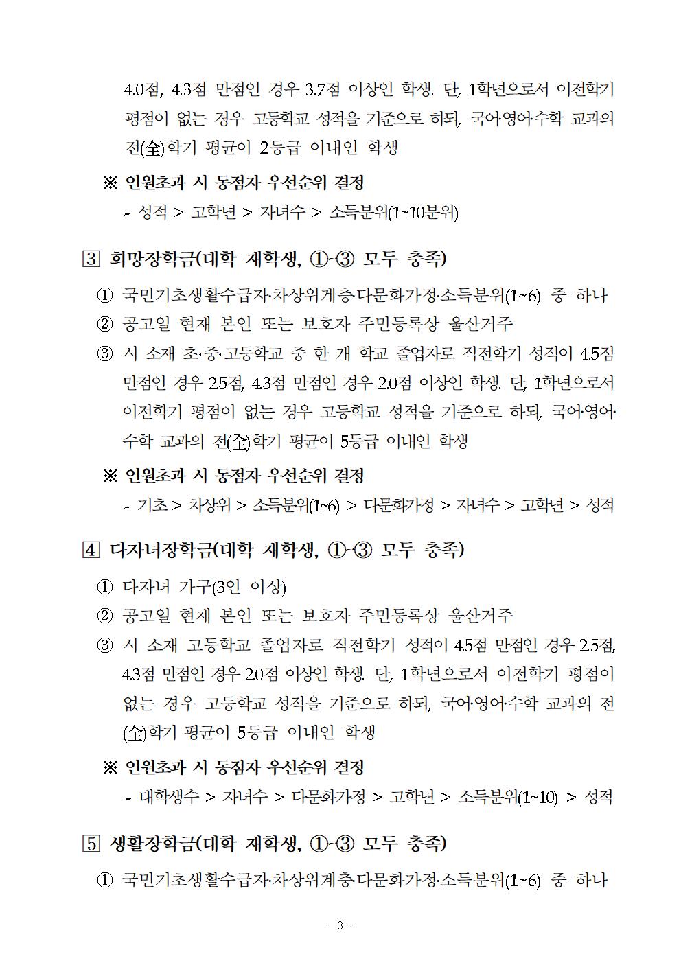 2020-1 재단법인 울산인재평생교육진흥원 장학생 선발계획