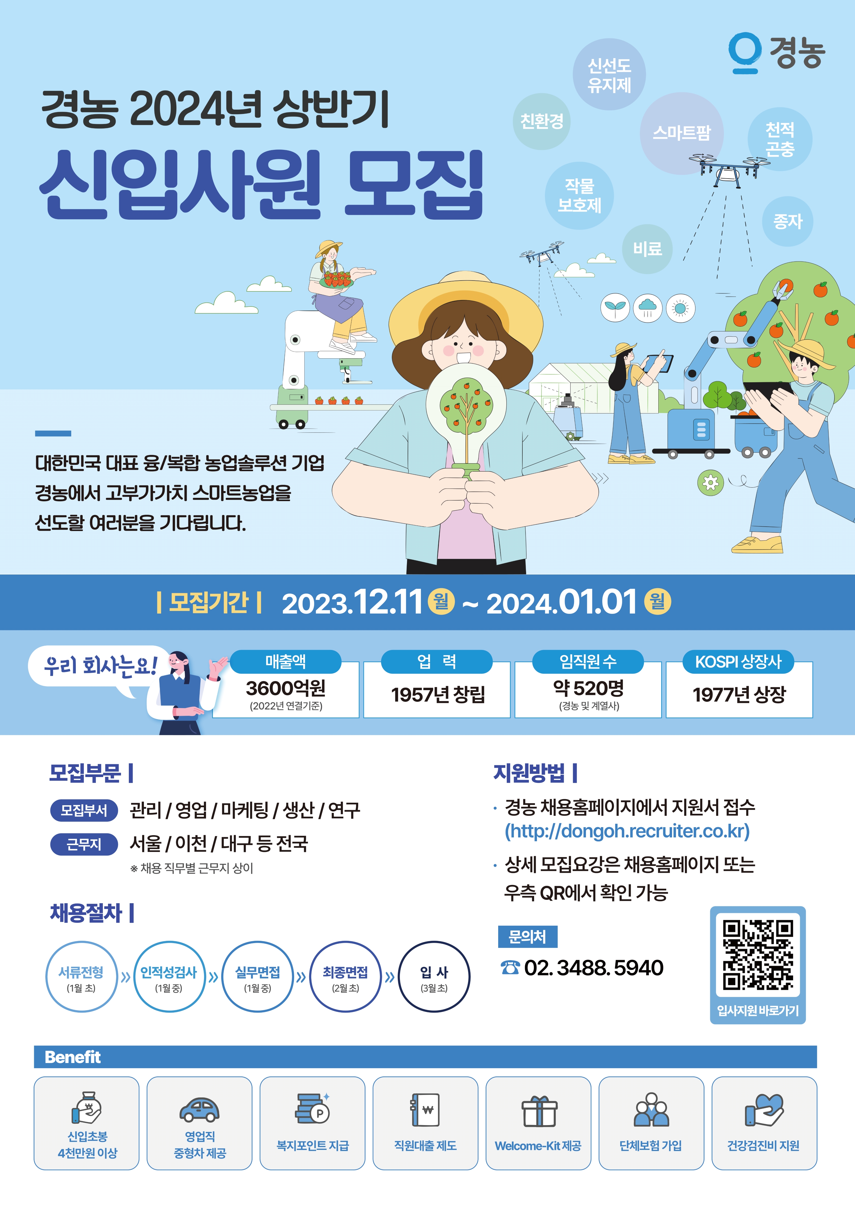 2024년 상반기 경농 신입사원 채용(~1/1)