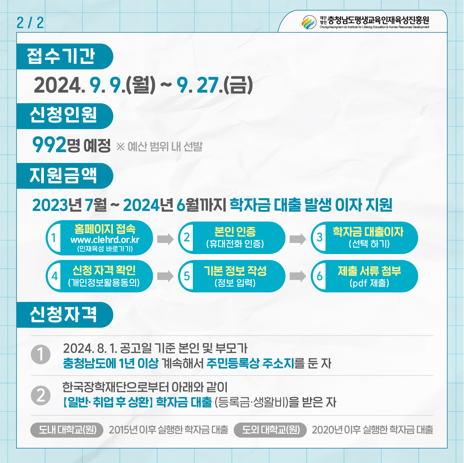 2024년 학자금 대출이자 지원사업